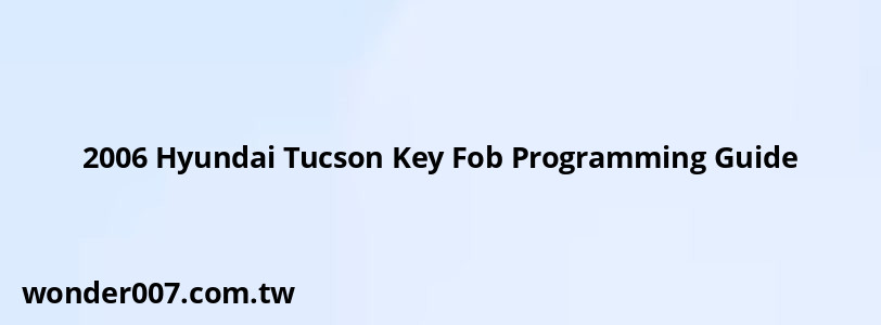 2006 Hyundai Tucson Key Fob Programming Guide