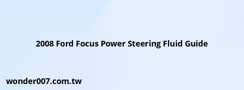 2008 Ford Focus Power Steering Fluid Guide