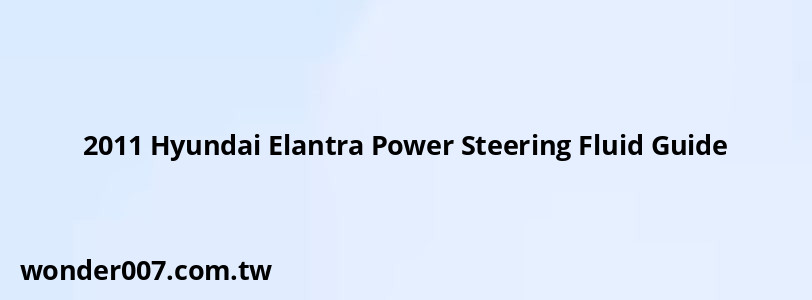 2011 Hyundai Elantra Power Steering Fluid Guide