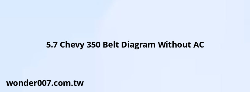 5.7 Chevy 350 Belt Diagram Without AC