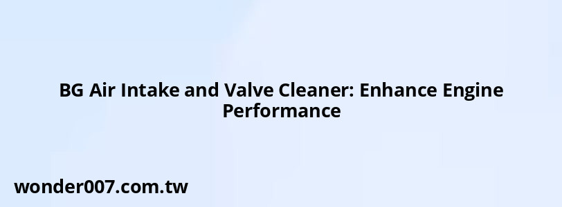 BG Air Intake and Valve Cleaner: Enhance Engine Performance BG Air Intake and Valve Cleaner: Enhance Engine Performance
