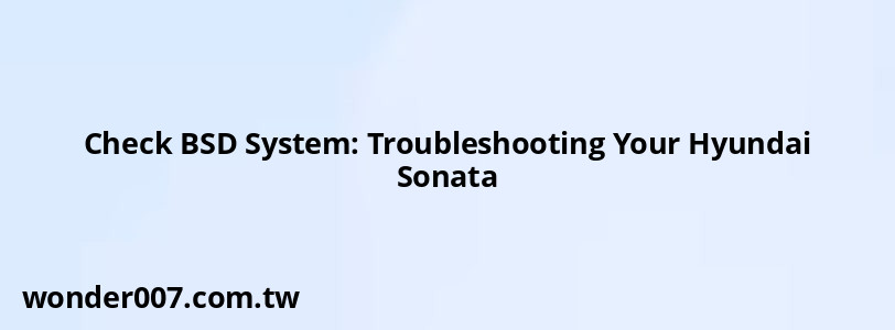 Check BSD System: Troubleshooting Your Hyundai Sonata