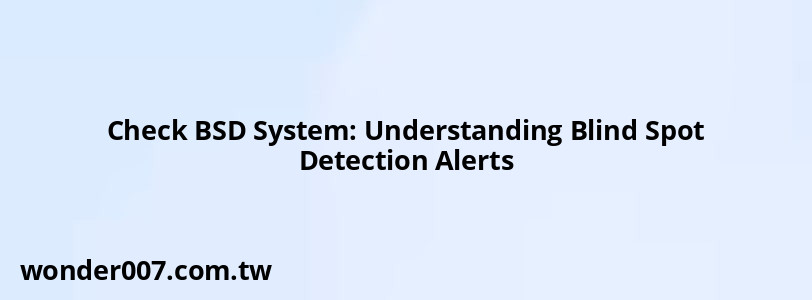 Check BSD System: Understanding Blind Spot Detection Alerts