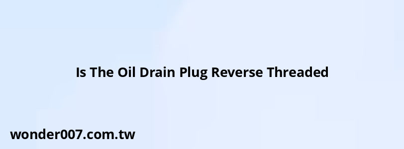 Is The Oil Drain Plug Reverse Threaded Is The Oil Drain Plug Reverse Threaded
