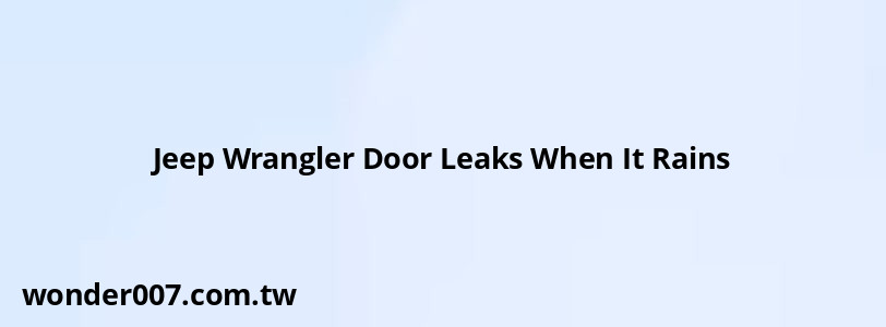 Jeep Wrangler Door Leaks When It Rains