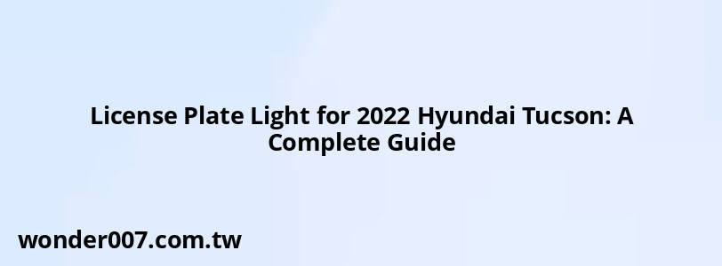 License Plate Light for 2022 Hyundai Tucson: A Complete Guide