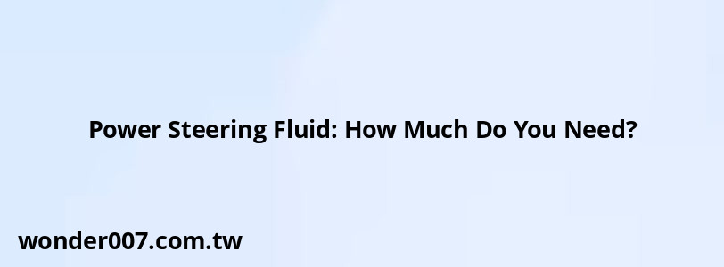Power Steering Fluid: How Much Do You Need? Power Steering Fluid: How Much Do You Need?